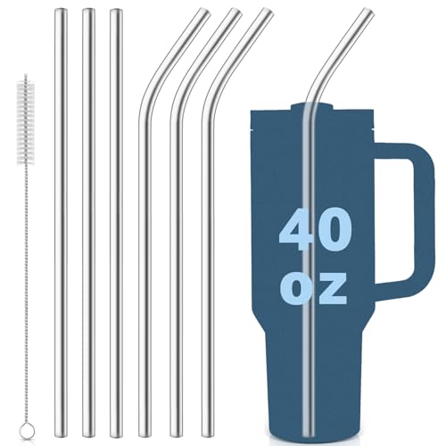 Stanley Quencher 40oz Tumbler Stainless Steel Straws (6-Pack)