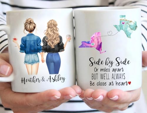 Tazón personalizado para amistad a larga distancia 11 oz miniatura 1
