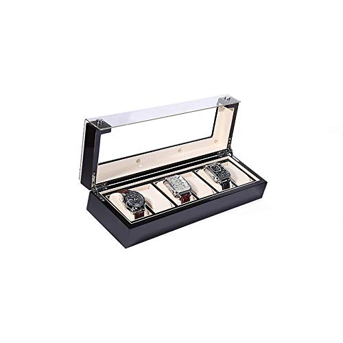 GW GJR-L Organizador de Cajas de Reloj de Madera Maciza con Pantalla de Cristal por Case Elegance,12slots