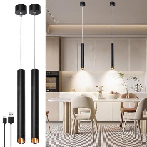 Lampada a sospensione a batteria, 6000 mAh, lampada a sospensione magnetica con batteria, ricaricabile, dimmerabile, a LED, regolabile in altezza, cilindro, illuminazione interna, per tavolo da pranzo