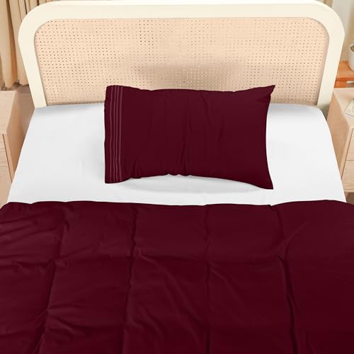 Utopia Bedding Duvet Cover - Single Duvet Cover Set including Embroidered Pillowcase - Soft Microfibre Polyester Bedding (Burgundy) - Image 4