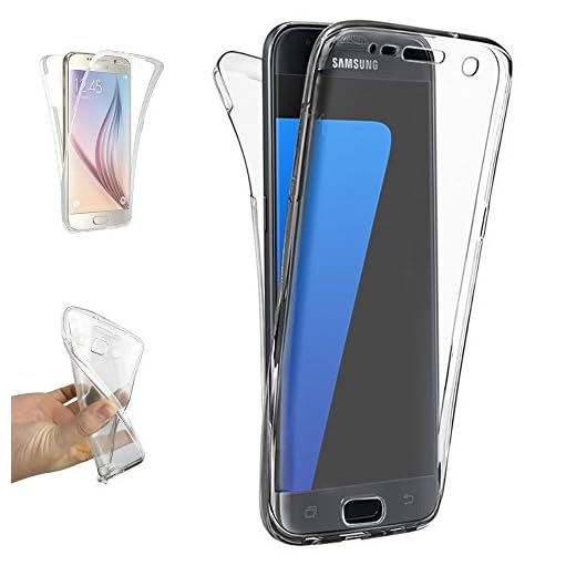 REY Funda Carcasa Gel Transparente Doble 360º para Samsung Galaxy S7, Ultra Fina 0,33mm, Silicona TPU de Alta Resistencia y Flexibilidad