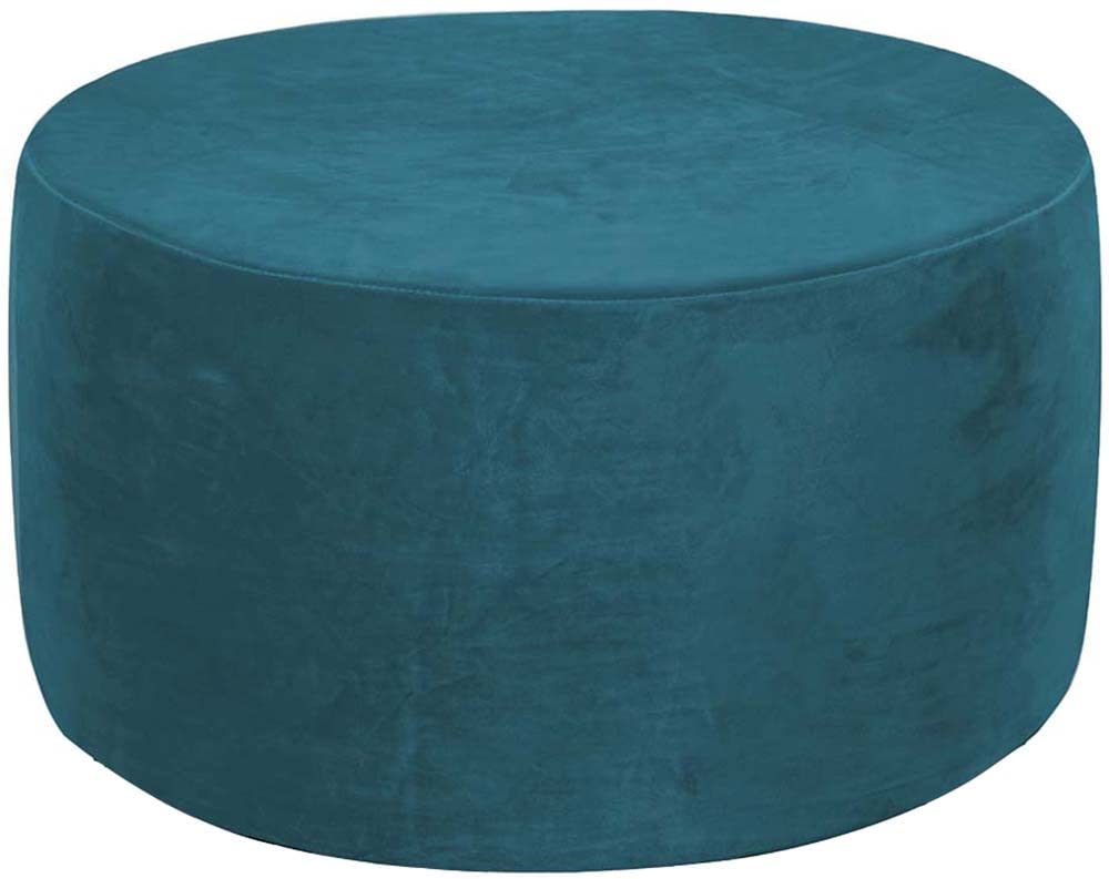Velvet Ottoman Slipcovers /Cover ，Round Stretch Footstool Cover, With Elastic Bottom ， Modern Dustproof Foot Stool Covers Removable Washable Large Anti-Slip Pouffe Cover ( Color : A8 , Size : 60-73cm/
