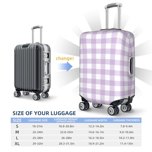 Travel Luggage Cover - Purple Checkboard Washable Suitcase Covers Protector Fits 18-32 Inch Luggage4