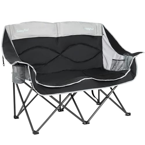 Silla Doble de Camping SUNNYFEEL Plegable Acolchada para Adultos