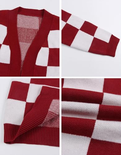 Alsol Lamesa Women's Long Sleeve Cute Cardigan Sweaters V Neck Open Front Ribbed Knit Heart Sweater Coat4