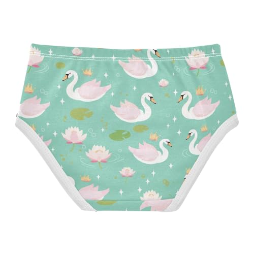 Wusikd Green Swans Crowns Girls' Underwear Cotton Pink Girls Briefs Soft Toddler Underwear 2T2