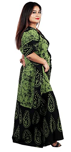 Image of Onekbhalo Women's Cotton Floral Kaftan Nighty Maxi Gown (OK Free Size)
