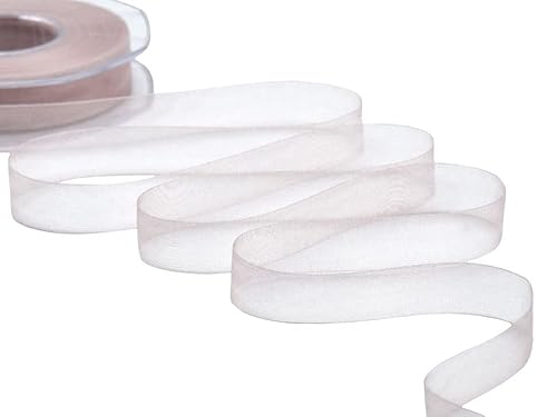 Furlanis - Ruban Organza, Tissu Italien - Rose Poudré Foncé, 15 mm x 50 m