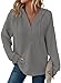 Womens Hoodies Waffle Knit V Neck Pullover Sweatshirt Cute Hooded Sweatshirts Cozy Lightweight Long Sleeve Tunic (Grey,X-Large)