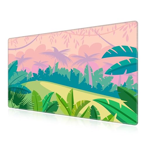 Tapis de souris gamer 100x60cm LL-COEUR verdure pour un bureau ordonné