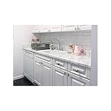 EZ FAUX DECOR Peel and Stick Kitchen Countertop Marble Granite Gray White Roll Update Removeable Thi