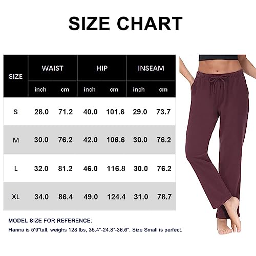 Cozziplus Women Fleece Pant, Lightweight Polar Fleece Sweatpant For Women, Straight Leg Fleece Lounge Pant With Pockets(Wine,Xl) #TOP5