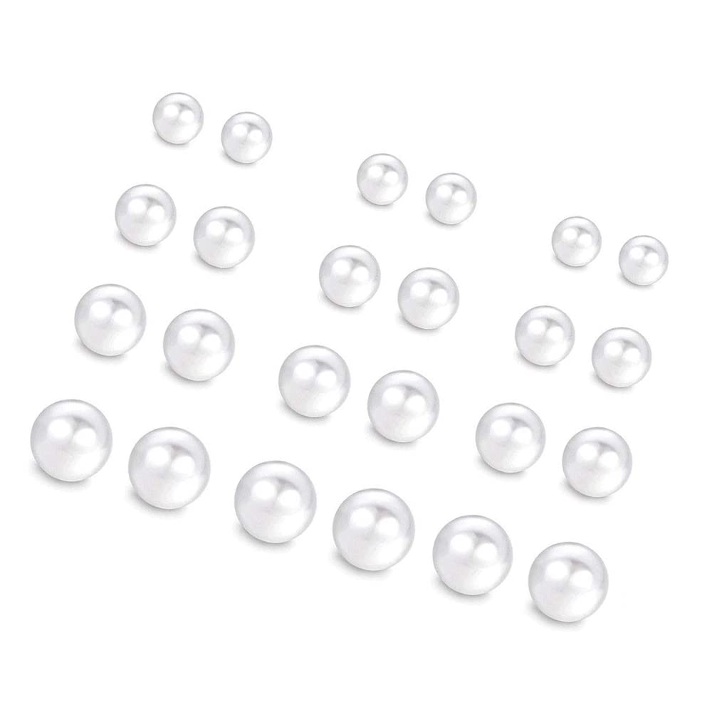 MANODHRUVA 12 Pairs Pearl Stud Earrings, Hypoallergenic Imitation Pearl Earrings, Stainless Steel Round Ball Pearls Stud Earrings Mixed Sizes Stud Earrings Set for Women Girls (B0D1P3T861) Amazon Price History, Amazon Price Tracker