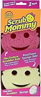 Scrub Daddy Scrub Mommy Putzschwamm, Topfreiniger Küchenschwämme, Putzmittel mit Texturveränderung, kratzfreier Spülschwamm, geruchsresistenter Smiley Schwamm, Geschirrschwamm - 2er-Pack Rosa