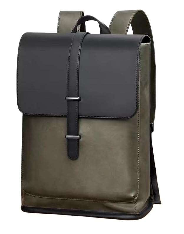Sturdy Leather Commuter Backpack for Work - Fashionable 15.6 inch Laptop Bag for Men and Women in Business