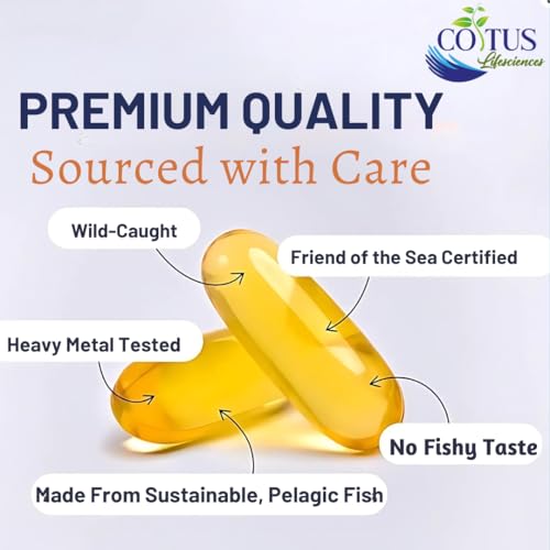 Image of Coitus Fish Oil Capsules Ultimate Omega-3 Supplement, For Men And Women, 1300mg, 60 Soft Gels, Supports Heart Brain & Immune Health