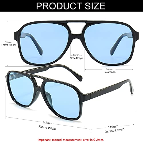 Image of Polarized Classic Vintage Aviator Sunglasses for Men Women Large Frame Retro 70s Sunglasses
