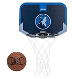 Franklin Sports NBA Minnesota Timberwolves Mini Over the Door Basketball Hoop - Kids Indoor Mini Hoop + Ball - NBA Fan Shop Toy for Bedroom + Office - Over the Door Set