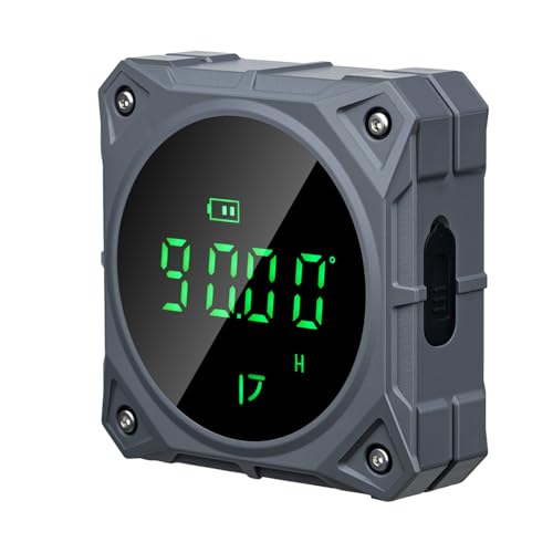 Tolesum Inclinometro Digitale Magnetic,livella digitale da 360 °(0–90°/0–180°),Angle Finder Ricaricabile Magnete a quattro lati Base,Goniometro Digitale con Display LCD per Falegnameria Edilizia