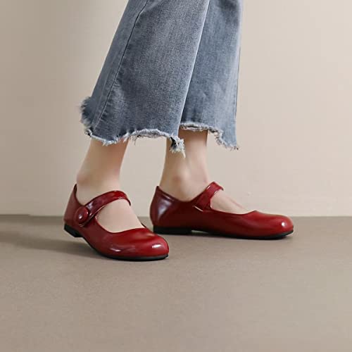 Image of LUXINYU Women's Slip on Flats,Classy Round Toe Solid Classic Mary Jane Ballet Dance Shoes Soft Comfortable PU Flat Shoes