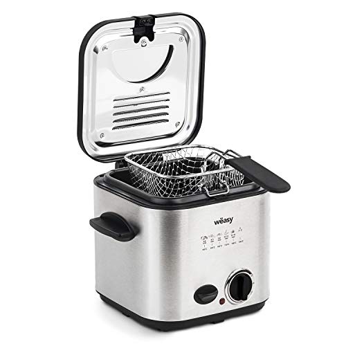 Wëasy 2-in-1 Elektrische Friteuse en Fondue-Apparaat TB600, 1,2L, Roestvrijstaal, Multifunctioneel, Compact, 6 Vorken, Anti-reuk Filter, Uitneembare Kom, Instelbare Temperatuur - Afbeelding 3