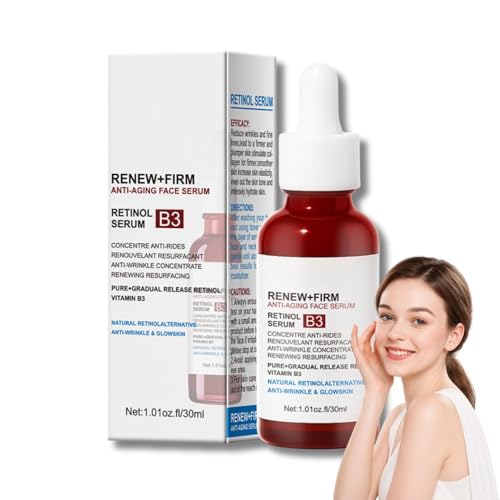 Retinol B3 Serum Straffung & Lifting der Haut mit Niacinamid und Hyaluron Anti Aging serum retinol Pore Minimizer Reduziert Fältchen und Verfeinert Poren Intensiv Pflegendes Gesichtsserum 30 ml