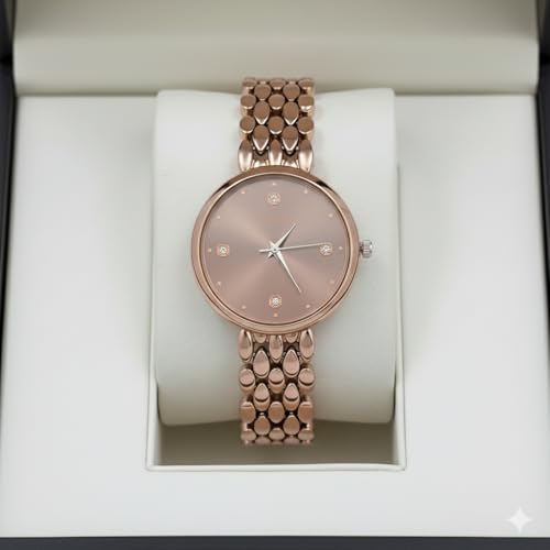 Image of styledose Women's Diamond Studded Watch | Premium Metal Bracelet Strap | Analog Quartz Movemnet Ladies Wrist Watch | Watch for Women & Girls | Wrist Watches for Women's & Girls&Ladies