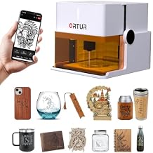 Ortur R1 5000mW Portable Laser Engraver and Cutter, Class 1 Foldable Laser Engraver, Exquisite Gift Box Packaging, APP Control Laser Engraver for Wood, Leather, Glass, Cloth White