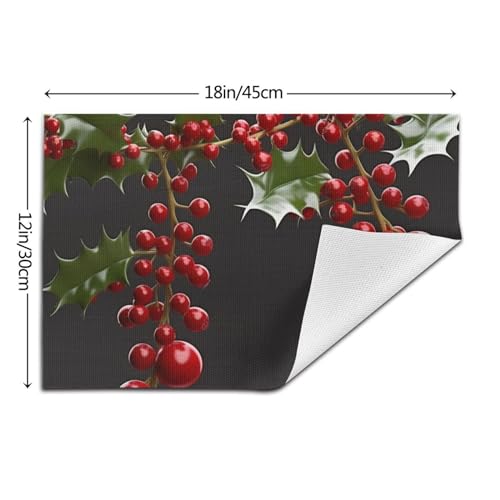 Set de table houx résistant à la chaleur lot de 6 lavable pour repas de fête