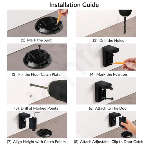 Image of Plantex Floor Mounted Door Stopper /Door Stopper for Home /Door Stoppers for Hotel /Office - Pack of 1 (Black)