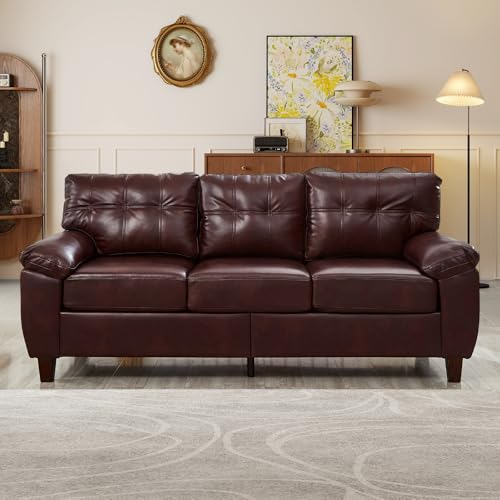 79-inch 3 Seater Couch with Storage, Mid-Century Vintage Retro Faux