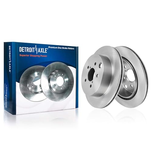 Image of Detroit Axle - 2.0L Rear Brake Kit for 2014-2018 Subaru Forester [Vented], 2015 2016 2017 Disc Brake Rotors Ceramic Brakes Pads with Hardware Replacement : 10.94 inch inch Rotors