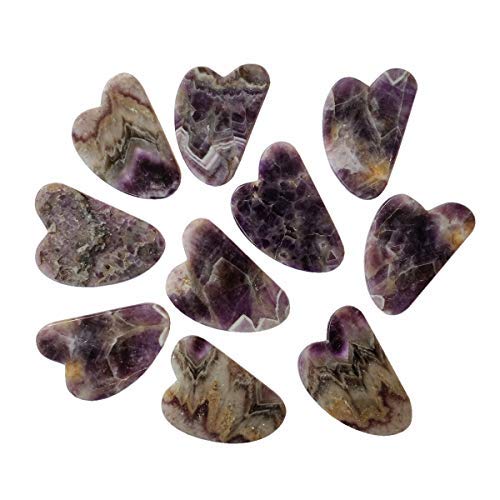 Shubhanjali®Amethyst Gua Sha,Amethyst Gua Sha Massage/Natural Skin Care Healing Equipment|Anti-Wrinkle Therapy SPA Treatment | Best Stone Facial Gua Sha Tool Hand Made Amethyst Gua Sha-Purple