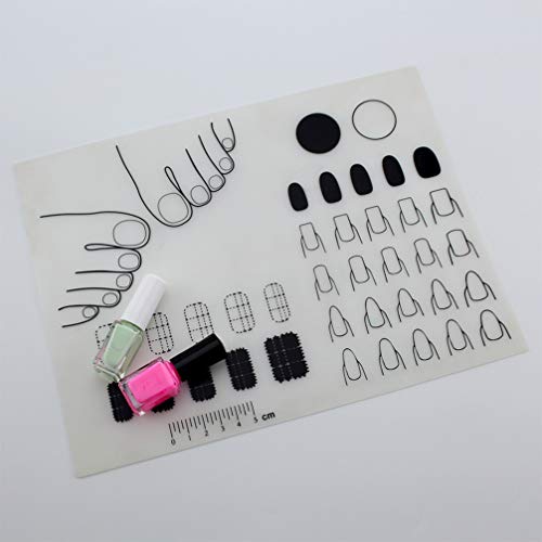 Ifundom Nail Stamp Silicone Nail Mat, Diy Nail Art Stamping Mats, Workspace Stamping Plate Manicure Mat, Nail Polish Coloring Practice Pad, Nail Sticker Trainer Guide Table Cover Tool Manicure Tools #TOP2