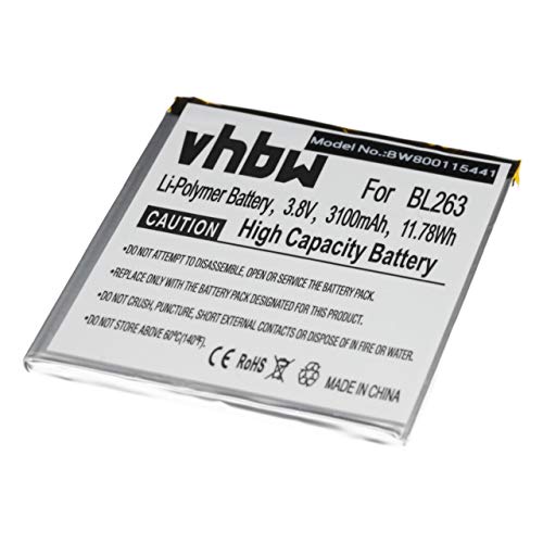 vhbw Litio polímero batería 3100mAh (3.85V) para Smartphone teléfono Lenovo Zuk Z2 Pro Ultimate Edition, Zuk Z2 Pro Ultimate Edition TD-LTE Dual SIM
