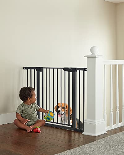 Image of Mom's Choice Awards Winner-Cumbor 29.5-46" Auto Close Safety Baby Gate, Extra Tall and Wide Child Gate, Easy Walk Thru Durability Dog Gate for House, Stairs, Doorways, Black