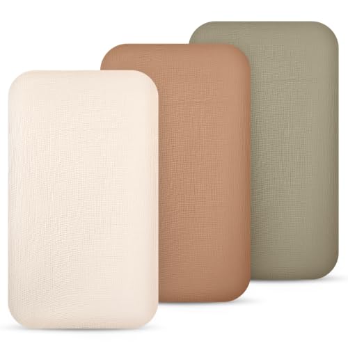 Image of lulumoon Muslin Bassinet Sheets 3Pack: Fitted Most Bedside Sleeper Mattress | Soft Cotton Bassinet Mattress Sheets for Baby - 33x21 inch Flexible Fit for Baby Delight Dream on Me and Other Rectangle pads