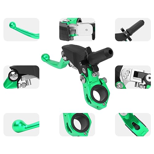 Pro Caken 7/8 Inch 22Mm Universal Motorcycle Aluminum 360 ° Alloy Foldable Clutch Handle Motorcycle Clutch Handle With Mounting Seat For Motorcycle Street Sport Dirt Pit Mini Bikes Scooter Atv-Green thumb #3