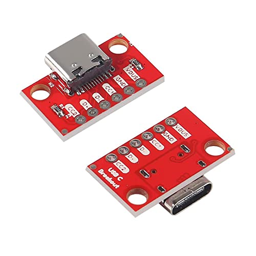 DIANN 5pcs USB Tipo-C Breakout Board Conector Hembra PCB miniatura 2
