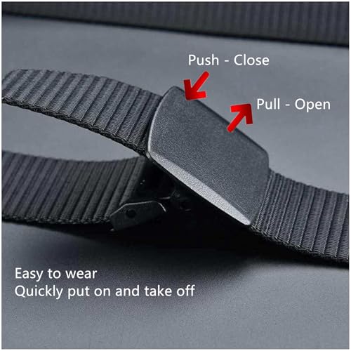 Nylon Tactical Men Belt, Women Breathable Web Waist Belts with Plastic Buckle Extended Size 41 to 71'', 2 Pack3