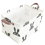 BOOHIT Rectangular Storage Bin,Waterproof Coating Storage Baskets,Collapsible Toy Storage Bins with Handles,Shelf Organizer Bin,Toy Box（Rabbit)