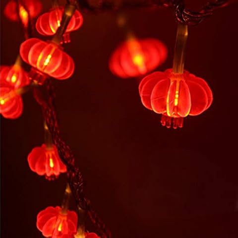Amants01 Red Lantern String Light,20ft/6M 40 LEDs Battery Operated Fairy String Lights for Wedding,Chinese New Year,Spring Festival,Party Decoration,Christmas. Cover
