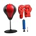 predolo Suction Cup Base Boxing Speed Bag for Hand Eye Coordination Practice, Black Red