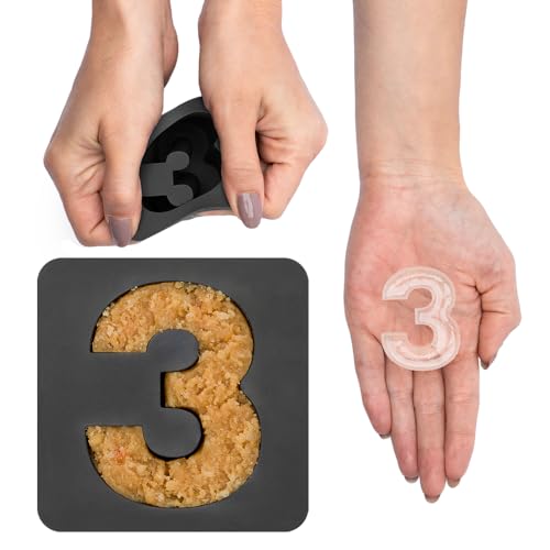 Large Number 3 Silicone Mold | BPA-Free Silicone Number Molds for Baking & Chocolates | Specialty & Novelty Cake Pans for Third Birthdays & Special Events | Fancy Fondant Number Candy Molds