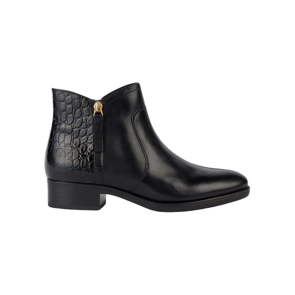Geox Women's D Felicity Ankle Boot, Black, 4 UK