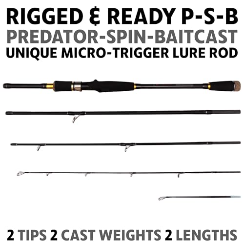 Rigged and Ready Predator Unique Spin-Baitcast Travel Fishing Rod with Case - image 2