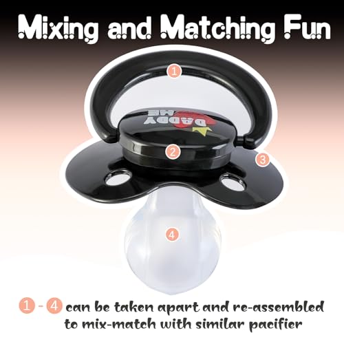 Image of Bigshield Sized Pacifier - Cute Paci Black for Anxiety - Soft Silicone Large Binky for Autism - Stress Relief Relaxation Aid