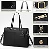 RAINSMORE Laptop Bag for Women 15.6 Inch Work Tote Bags Waterproof PU Leather Handbag Shoulder Bags Business Office School Briefcase Black #3