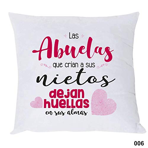 MISORPRESA COJIN con Frase Las Abuelas Que CRIAN A Sus Nietos Dejan Huellas EN Sus Almas. Regalo para Abuelas